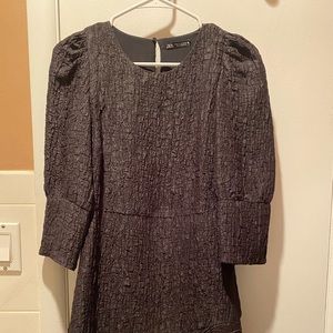 Zara Black Cocktail Dress with crinkled detailing